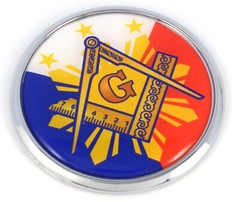 Mason Philippines Flag 2.75″ Car Chrome Round Emblem Decal 3D sticker badge