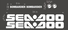 SEA-DOO BRP Logo / WHITE / 34″ SET Vinyl Personal Watercraft Replacement Decals