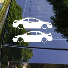 2x Lowered Car Stickers – For Honda Civic Si Coupe 2006-2009 8th Gen USDM