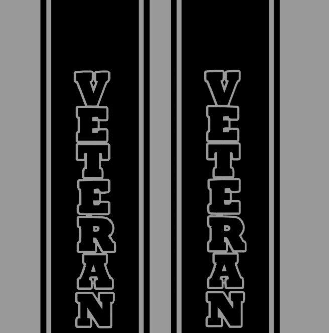 Veteran bedside Stripe decals, 10″ x 46″, Set of 2, decal