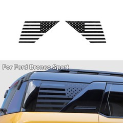 Rear Side Window American Flag Decal Trim Sticker For Bronco Sport 2021+ Black