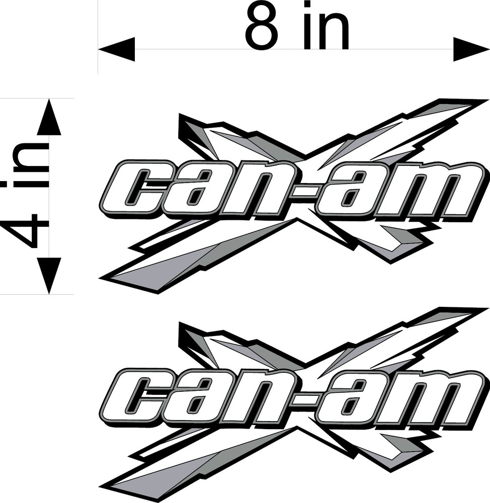 CAN-AM X Logo / WHITE / 8″ Pair vinyl decals, stickers, graphics