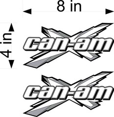 CAN-AM X Logo / WHITE / 8″ Pair vinyl decals, stickers, graphics