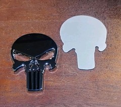 2 X – 💀Shiny Metal Punisher Skull Emblem Badge Car Laptop Door Bike