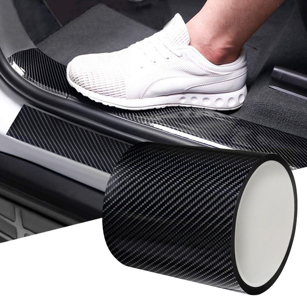 Carbon Fiber Protector Sticker Sill Scuff Cover Car Door Anti Scratch Strip 10 D