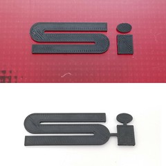 88-91 Honda EF Civic Hatch Black Si Raised Letters emblem badge hatchback 89 90