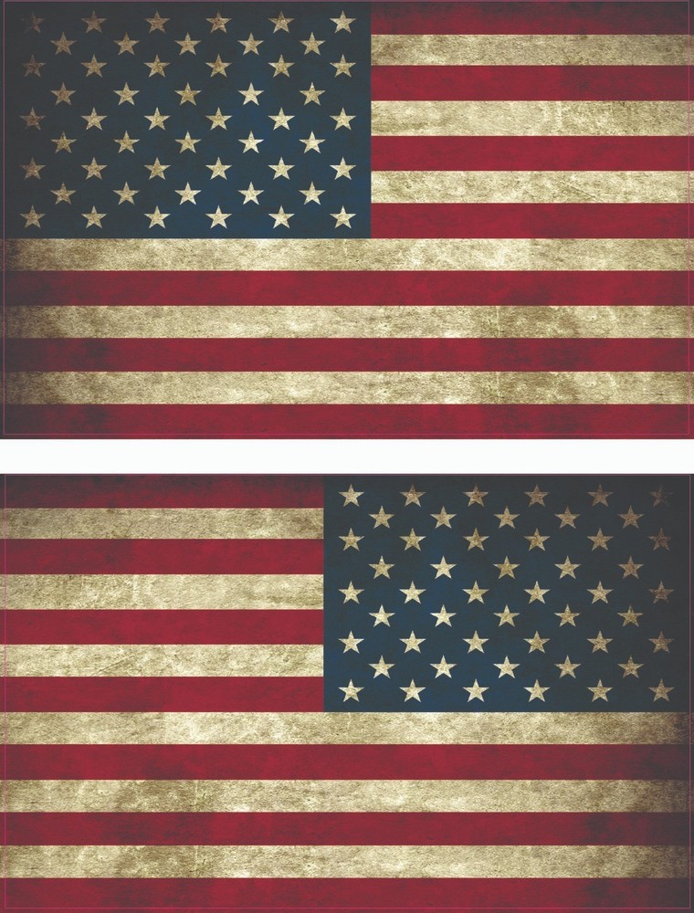 USA American Flags (1) Left Hand and (1) Right Hand Old Style Look 1 Pair P888