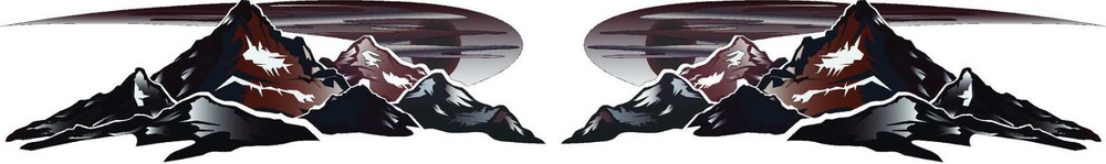 MONTANA Mountain Scene RV Graphic 131″X32″ decal Both SIDES Made Fresh!