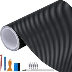 3D Black Carbon Fiber Vinyl Wrap Roll – Easy Bubble-Free Install, Outdoor Rated