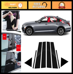 8pcs Black Car Window Center Pillar Stickers for Cadillac CT5 (2020-2023) Trim P