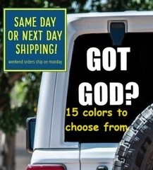 GOT GOD? STICKER DECAL Christian Car Window Laptop MacBook Gift 8 sizes