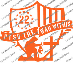Veteran 22,PTSD The War Within,Support Our Troops,Military,Custom Vinyl Decal
