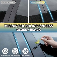 Window Pillar Cover Sticker for Chevy Silverado 2019-2023 | Glossy Black Trim Ki
