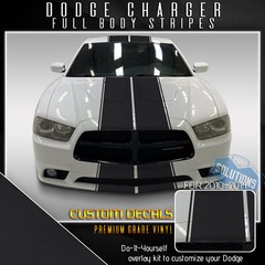 For 2010-2014 Charger Full Body Rally Racing Stripes Graphic Decal – Matte Vinyl