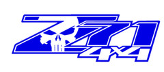 Fits Chevrolet Silverado Z71 Punisher Vinyl Decal Punisher Off Road 4×4 – Pair