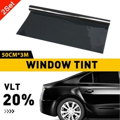 2PC 50cm*3m 20% VLT Window Tint Film Roll Car Home Office Glass Privacy UV Block