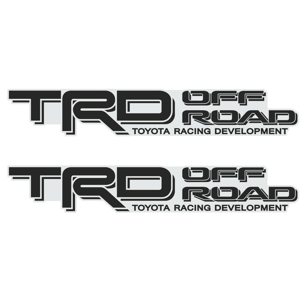 GOLD HOOK TRD Off Road Racing Development Sticker, Black, Matte, Set of 2