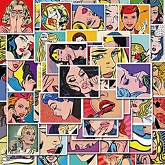 100 pcs Creative Waterproof Comics Decorative Doodle Stickers