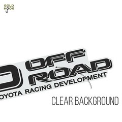GOLD HOOK TRD Off Road Racing Development Sticker, Black, Matte, Set of 2