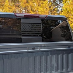 1x Back Middle Window American Flag Sticker For 2019-2022 Chevy Silverado Sierra