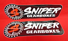 PAIR 11″ Original Vinyl Decal Sticker Lot of 2 Sniper Gear Boxes 3×11″