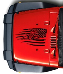 DON’T TREAD ON ME USA Flag Rattle Snake Hood/Door vinyl Decal Fits Jeep Wrangler