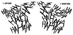 HaHaHa Decal Left Right Set Sticker Ha Ha Ha Vinyl Joker UTV car window tumbler
