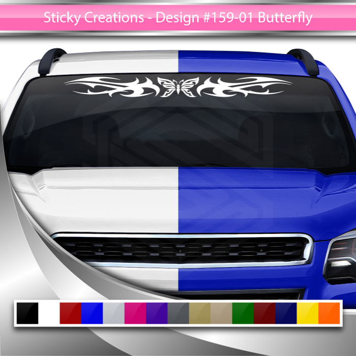 159-01 BUTTERFLY Decal Sticker Windshield Window Vinyl Graphic Banner Butterfly