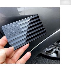 Elegant Black Embossed Flag Emblem for Cars – 5″x3″ Stainless Steel Design