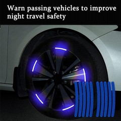 Durable Blue LED Reflective Rim Stripe Decals – 20Pcs for Cars & Motorcycles