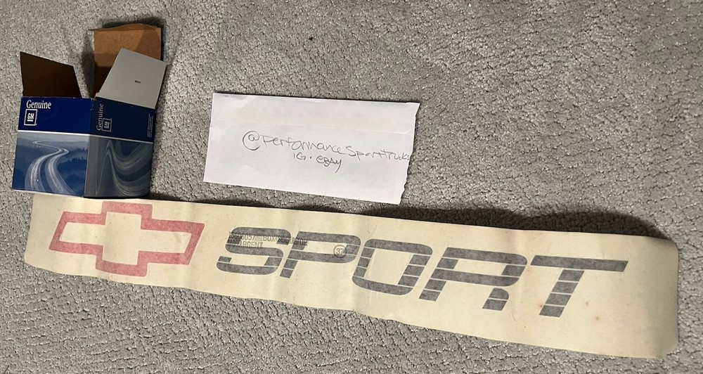 OEM GM “Sport” Decal 1500 C1500 Chevrolet Silverado 454 350 SS GMC Sierra Rare