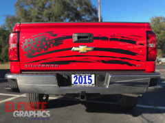 2007-2018 For Chevy Silverado Decals Flag Stripes Tailgate Graphic Vinyl Sticker