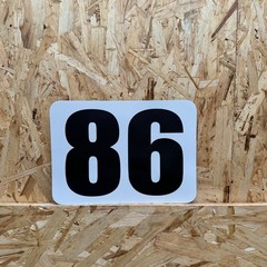 6″ Height Rectangle White Magnetic Racing Number 86 Magnet 2pcs