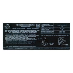 QRP DT00091 Emissions Decal 455-4V, HO, AT, PN, 484674
