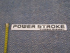 6.4L 6.4 POWER STROKE TURBO DIESEL EMBLEM FITS FORD F250 F350 BLACK ON WHITE 15″