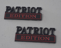 Metal Decals(2pcs.) Patriot Edition Black For Auto/SUV/Trucks/Bikes