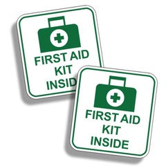 1st First Aid Kit Inside Stickers Decal Self Adhesive Emergency Safety DIY GREEN