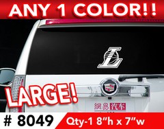 LA LAKERS ” L ” LARGE DECAL STICKER 8″h x 7″w ANY 1 COLOR