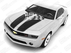 Chevrolet Camaro Checkered Flag Racing Stripes Set Decals 2014 2015 Pro Motor