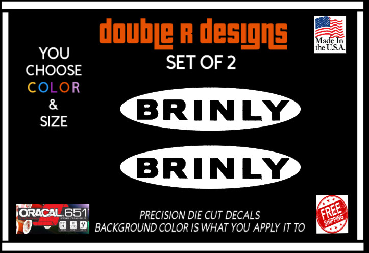 Set Of 2 Brinly Skid Tractor Excavator Bobcat Vinyl Decal Sticker
