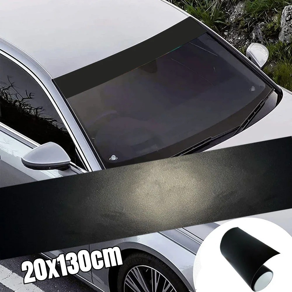 Universal Windshield Banner Matte Black Vinyl Decal Sun Strip 130 x 20CM USA