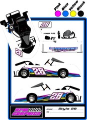 RACING GO KART WRAP WITH FRONT AND REAR NUMBERS, graphics, decals, wraps-Style28