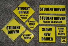 STUDENT DRIVER PATIENT SLOW Sticker Sign Vinyl MADE IN USA not CORPORATE