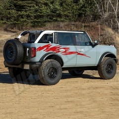 Wavy surf style stripe for Ford Bronco Side panel truck graphic vintage exterior