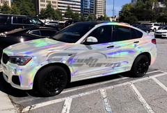 Holographic Glitter Silver Rainbow Chrome Car Vinyl Wrap Sticker Decal Sheet