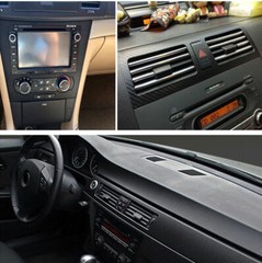 3D Car Interior Accessories Interior Panel Black Carbon Fiber Vinyl Wrap Sticker