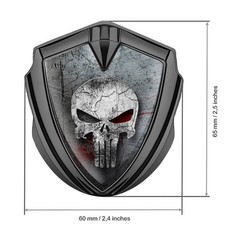 Skull 3D Metal Shield Emblem Sticker Car for Fender Bonnet