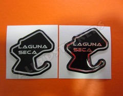 2x3D Stickers Resin Domed Laguna Seca Circuit 5.5×5.5 cm (2.16×2.16 “) Adhesive