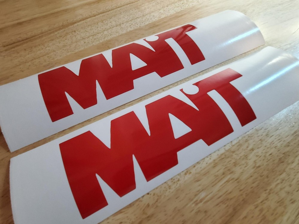 mait drill DECALS STICKERS GLOSS red 10×3.4″ (2) FAST USA