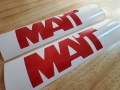 mait drill DECALS STICKERS GLOSS red 10×3.4″ (2) FAST USA